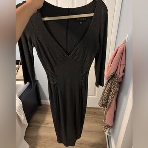 Charcoal gray fitted dress